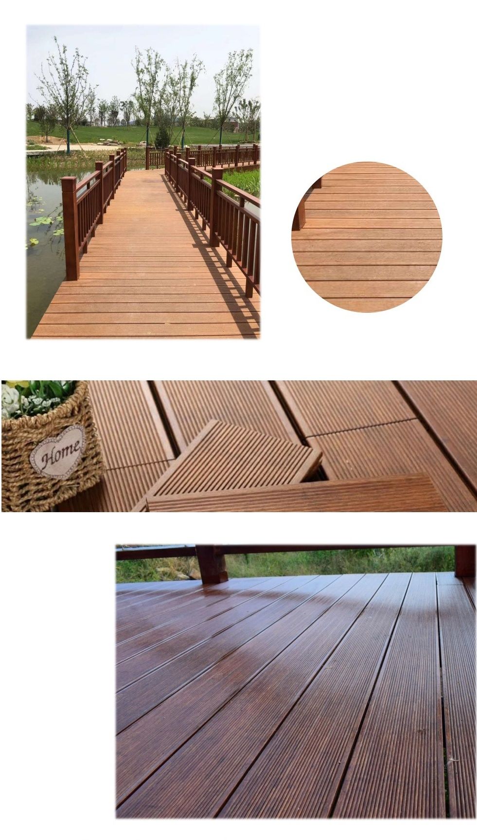 Freeze Resistant Outdoor Bamboo Wood Like Laminated Floors
