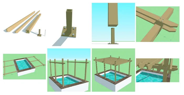 Fungus Mold Pest Resistant Easy Maintenance WPC Composite Wood Gazebo