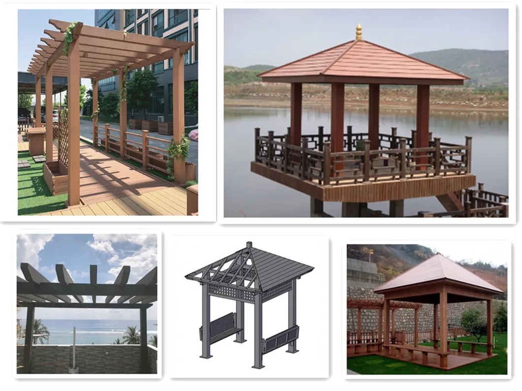 Fungus Mold Pest Resistant Easy Maintenance WPC Composite Wood Gazebo