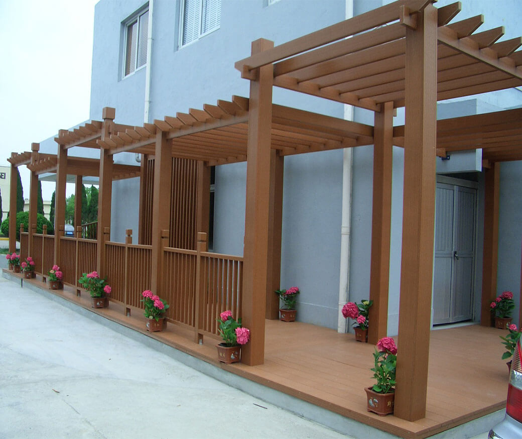 Fungus Mold Pest Resistant Easy Maintenance WPC Composite Wood Gazebo