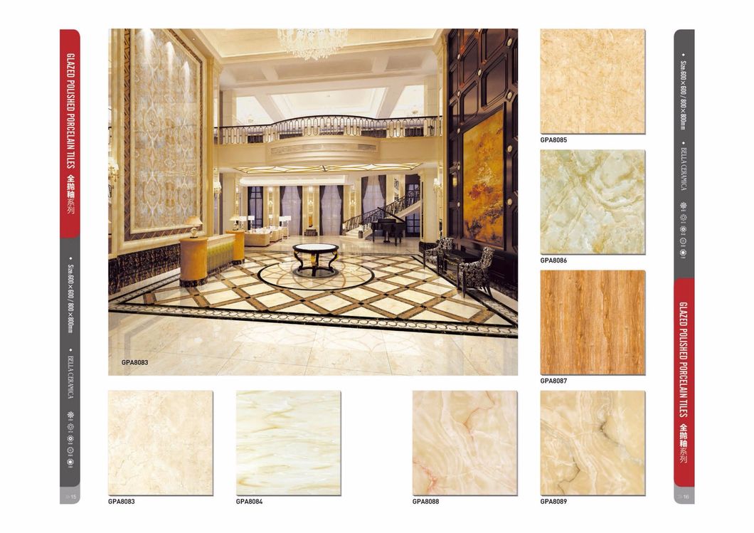Golden Sofitel Marble Look Full Glazed Polished Porcelain Floor Tiles 36X36 Inches Porcelain Tiles