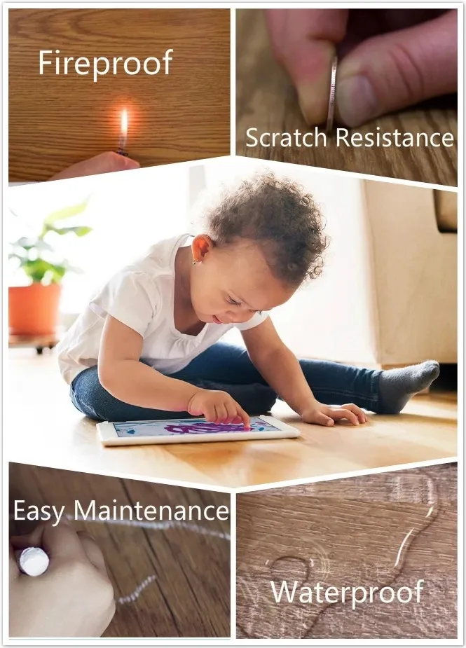 Good Prices Rigid Core a-B-a Pressed Spc Parquet Luxury Vinyl Flooring Click.