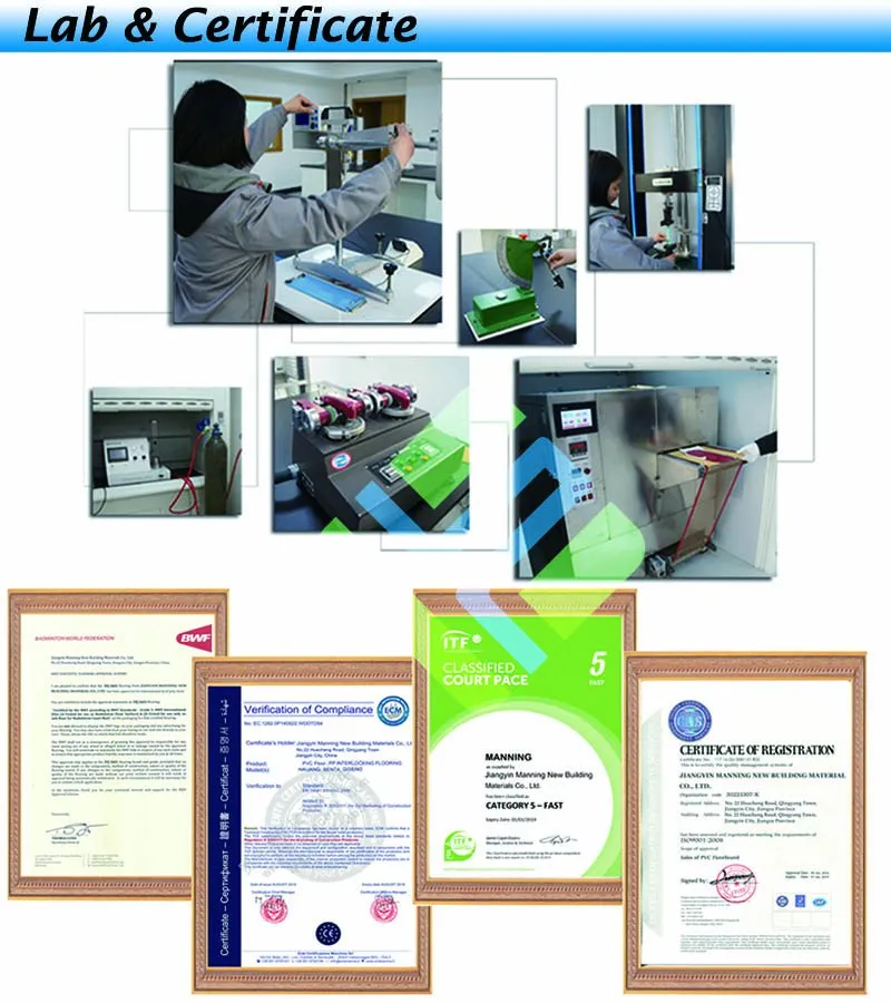 Green Snaked Pattern PVC Sport Floor for Table Tennis Court with Ce Bwf Itf Ittf Certificate