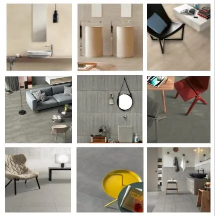 Grey Cement Glazed Porcelain Floor Tile From Zibo Factory