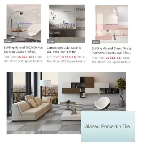 Grey Cement Glazed Porcelain Floor Tile From Zibo Factory