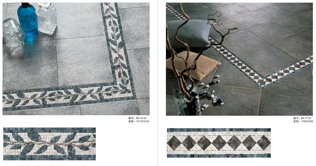 Handmade Art Mosaic Pattern Border Tile for Home Decoration