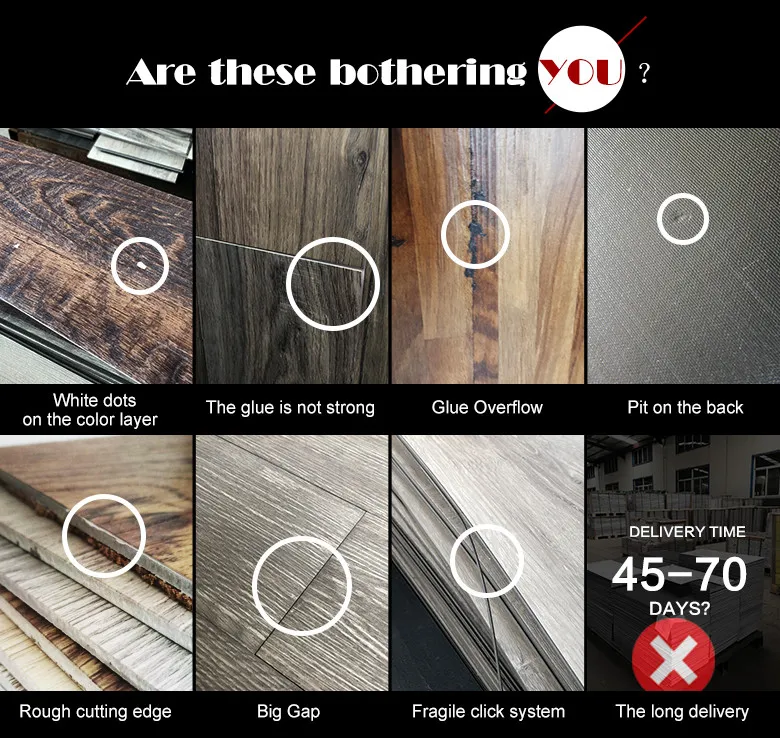 Hanplus Lvt Wear-Resistant & Non-Slip Homogeneous Kitchen PVC Flooring Spc Flooring