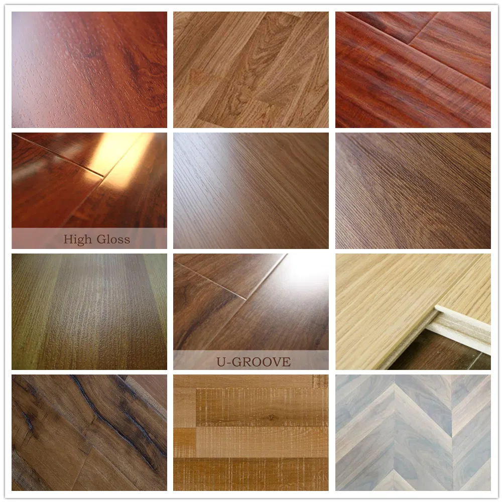 HDF Embossed V-Grooved Waxed Edged High Glossy Matt AC1-AC5 Best Price Laminate Flooring/Laminated Flooring for Home Hotel