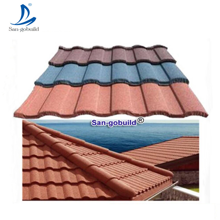 High Quality Construction Material Roofing Sheet Roman Tile Color Stone Coated Aluzinc Metal Roof Tiles