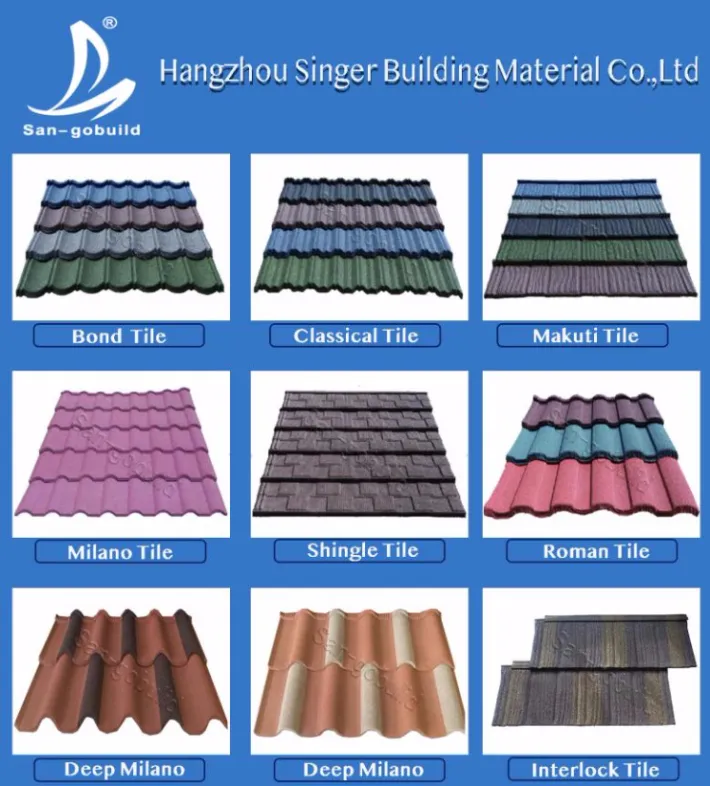 High Quality Construction Material Roofing Sheet Roman Tile Color Stone Coated Aluzinc Metal Roof Tiles