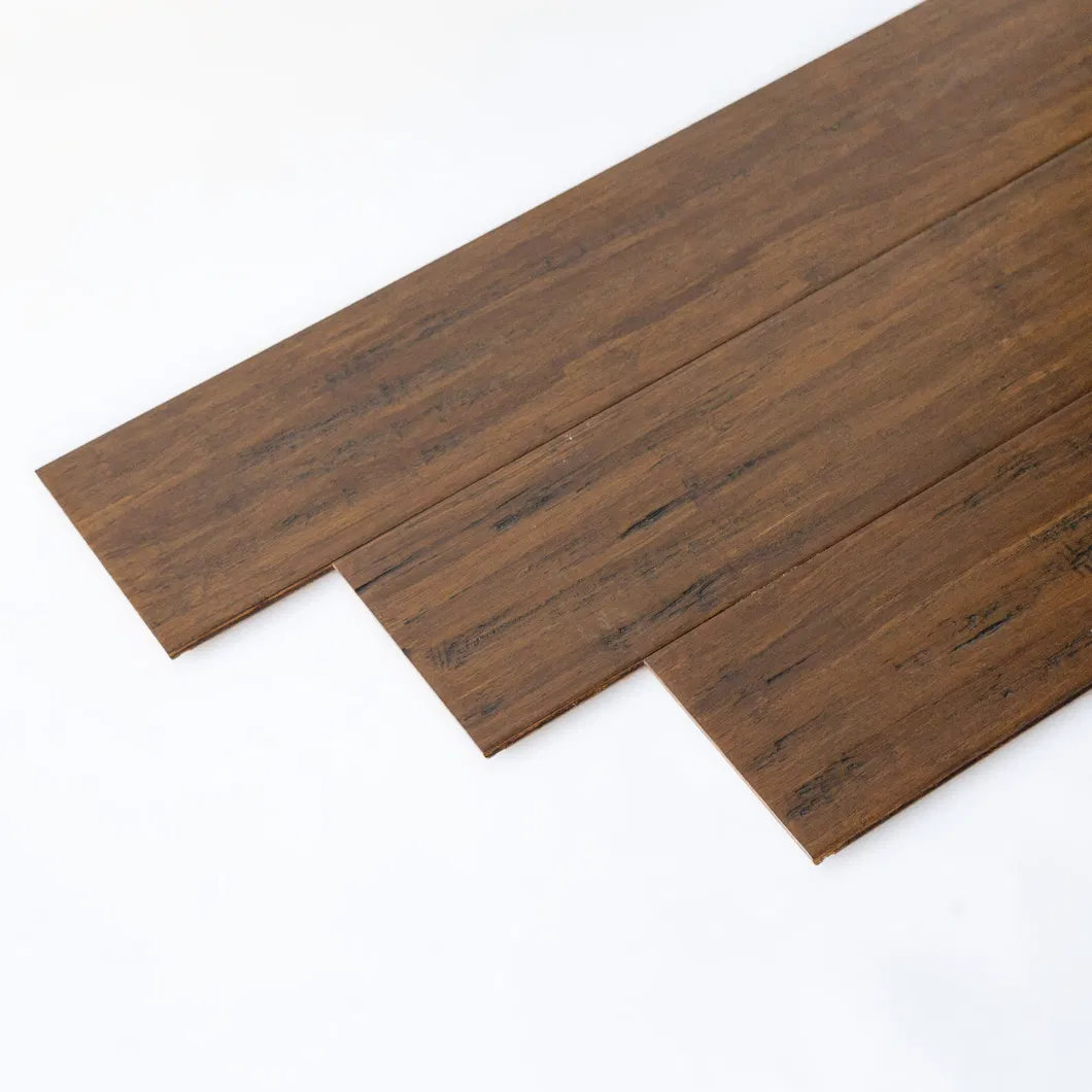 High Quality Strand Woven Bamboo Floor Uni Click Wirebrushed Stained Colors Antique Surface Bamboo Wooden Parquet