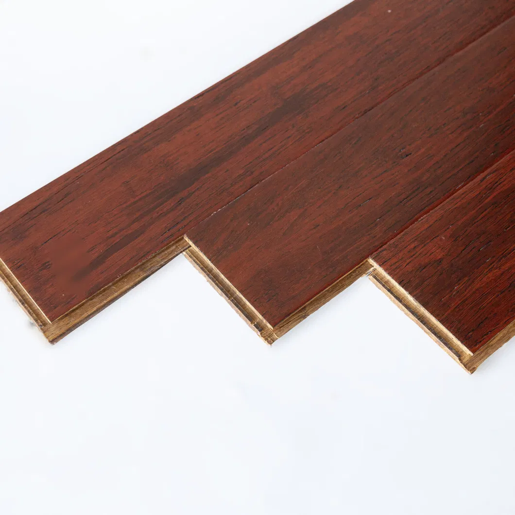 High Quality Strand Woven Bamboo Floor Uni Click Wirebrushed Stained Colors Antique Surface Bamboo Wooden Parquet
