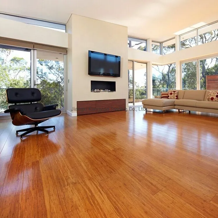 High Resistant Strand Woven Bamboo Flooring Coffee 14mm Click Bamboo