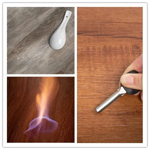 Hot Color Oak Wood Hand Scrapped Finish Spc Plastic Flooring Vinyl Flooring