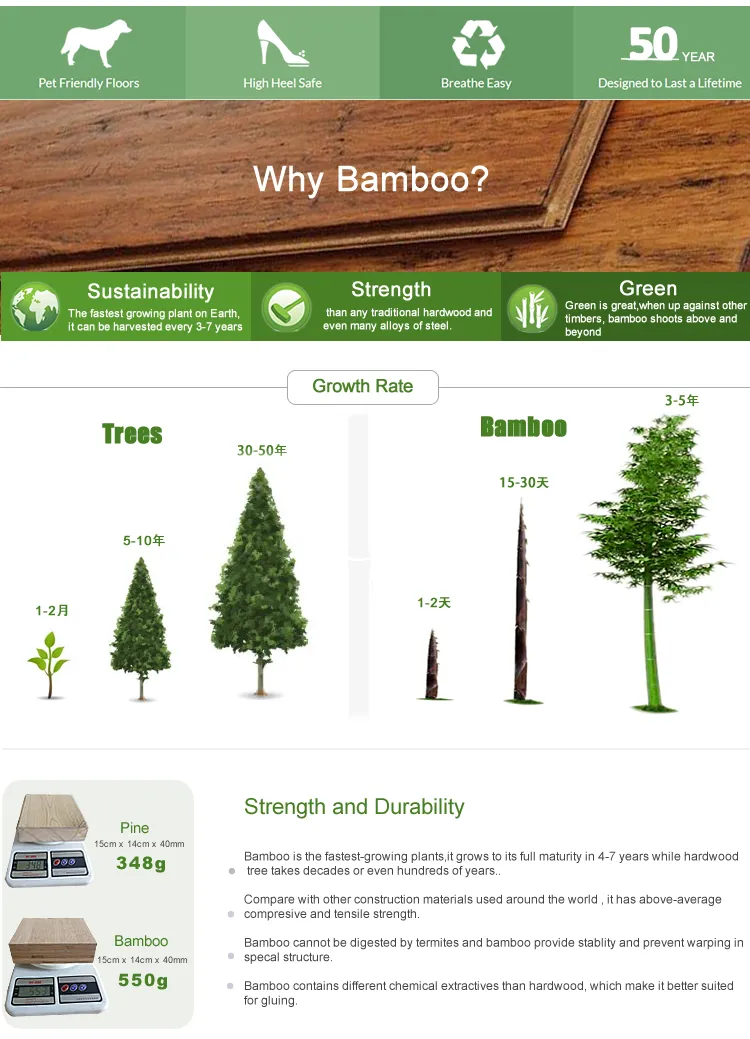 Hot Sale 18mm/20mm Strand Woven Bamboo Outdoor Decking for Garden