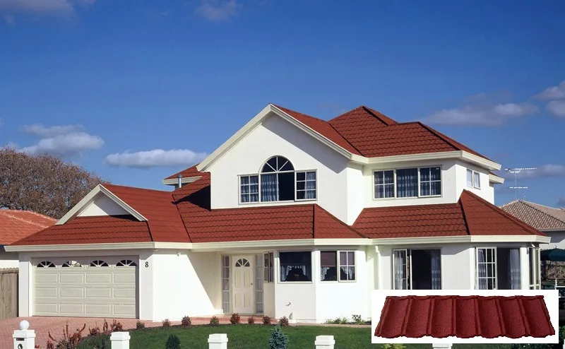 Hot Sales Diversity Colors Nature Stone Coated Metal Roofing 0.32*1340*420mm Classical Tail