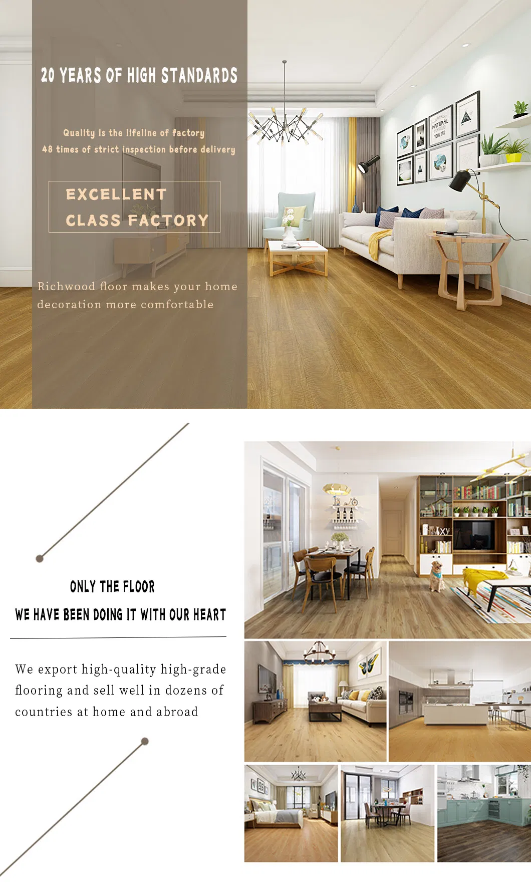 Household Embossed Hand Scraped Maple Waxed Edge Laminated Floor