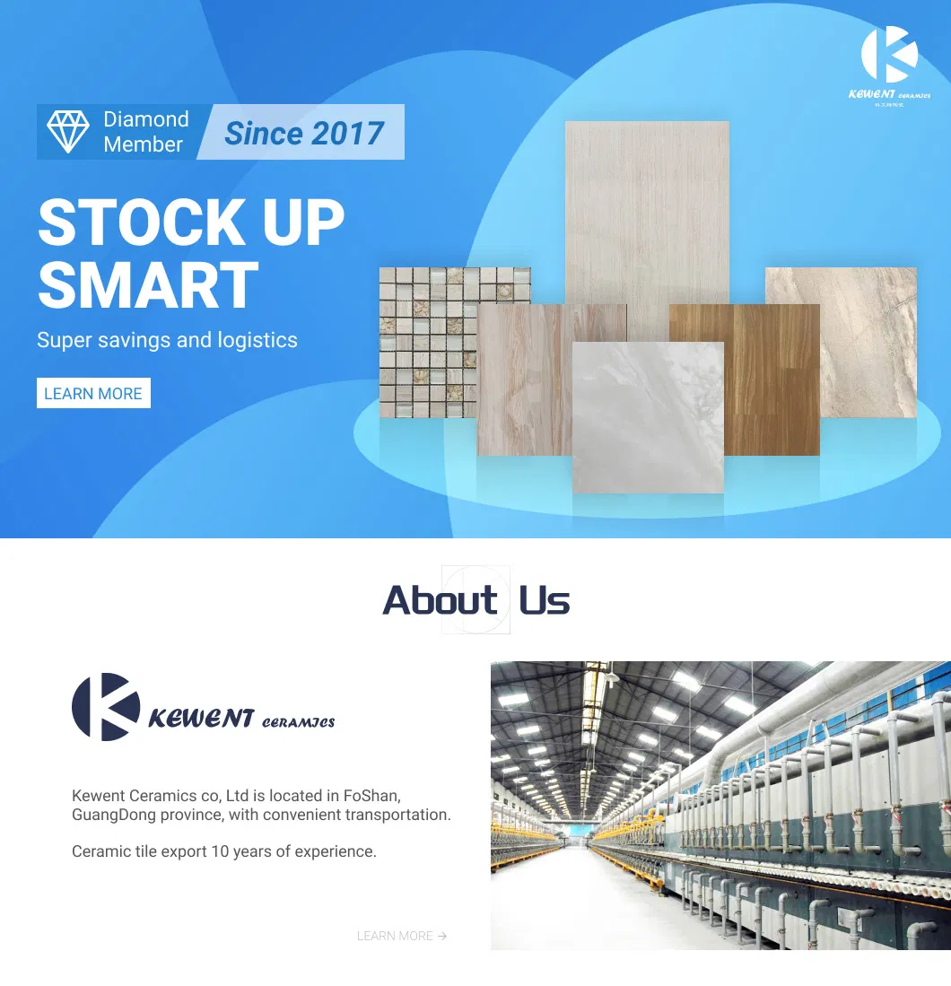 ISO9001 Approved Floor Glazed Ceramic Wall Tile for Bathroom Decoration 63011