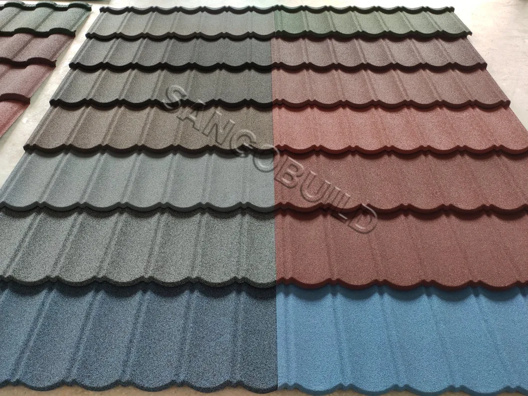 Kenya Mabati Stone Granules Coated Zinc Steel Roof Tile Factory Whosale Popular Roofing 1340*420 mm