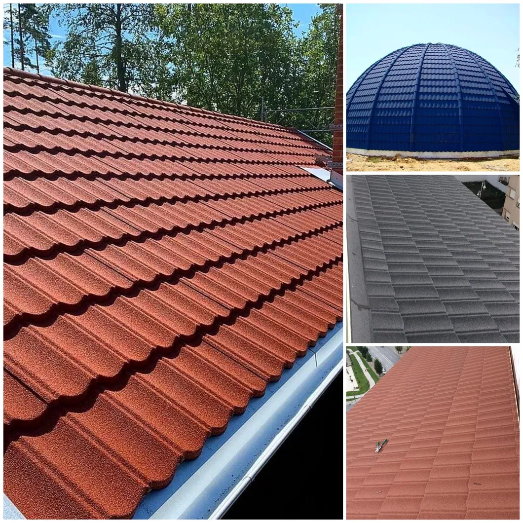 Kenya Mabati Stone Granules Coated Zinc Steel Roof Tile Factory Whosale Popular Roofing 1340*420 mm