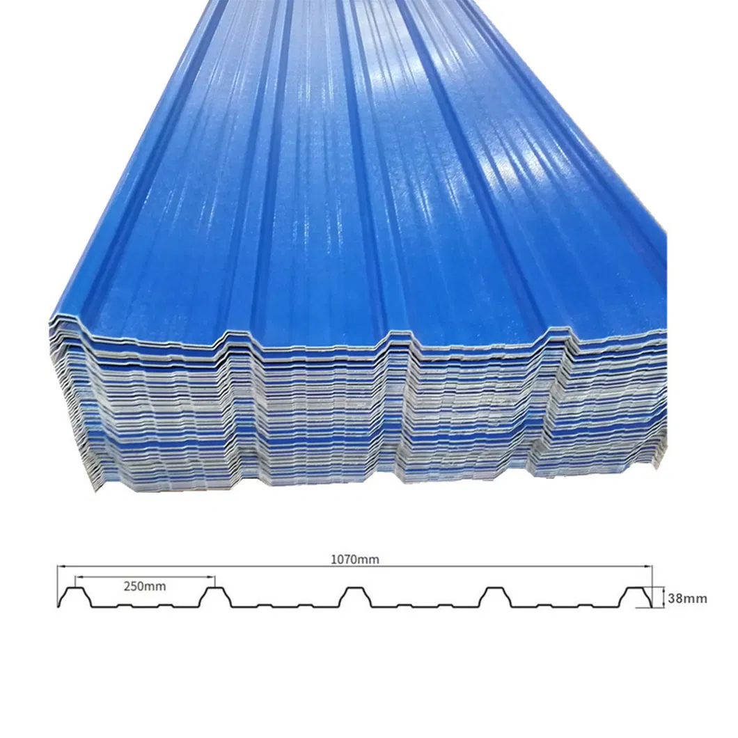 Kunshang Fireproof Trapezoid UPVC Roofing/Roof Sheet/Cover
