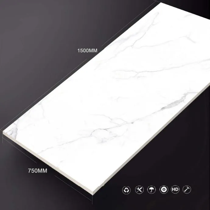 Large Glazed Porcelain Floor Polished Tiles 750X1500 with Cararra White Grade AAA