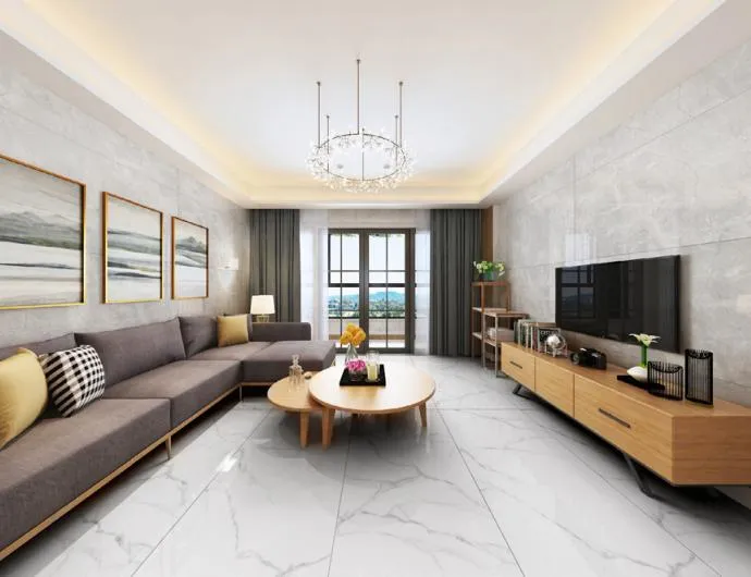 Large Glazed Porcelain Floor Polished Tiles 750X1500 with Cararra White Grade AAA