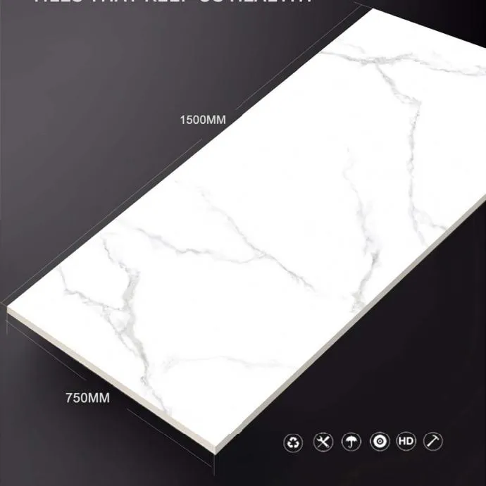 Large Glazed Porcelain Floor Polished Tiles 750X1500 with Cararra White Grade AAA