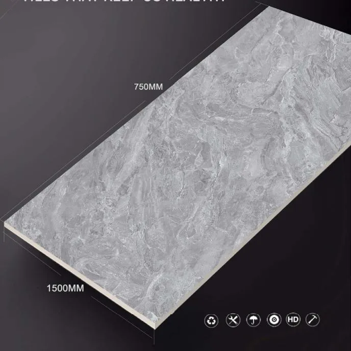 Large Glazed Porcelain Floor Polished Tiles 750X1500 with Cararra White Grade AAA