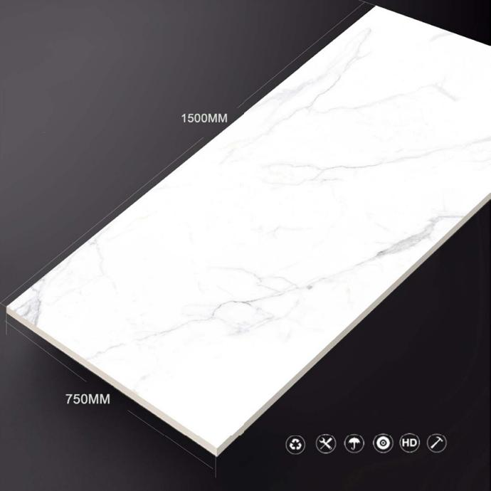 Large Glazed Porcelain Floor Polished Tiles 750X1500 with Cararra White Grade AAA