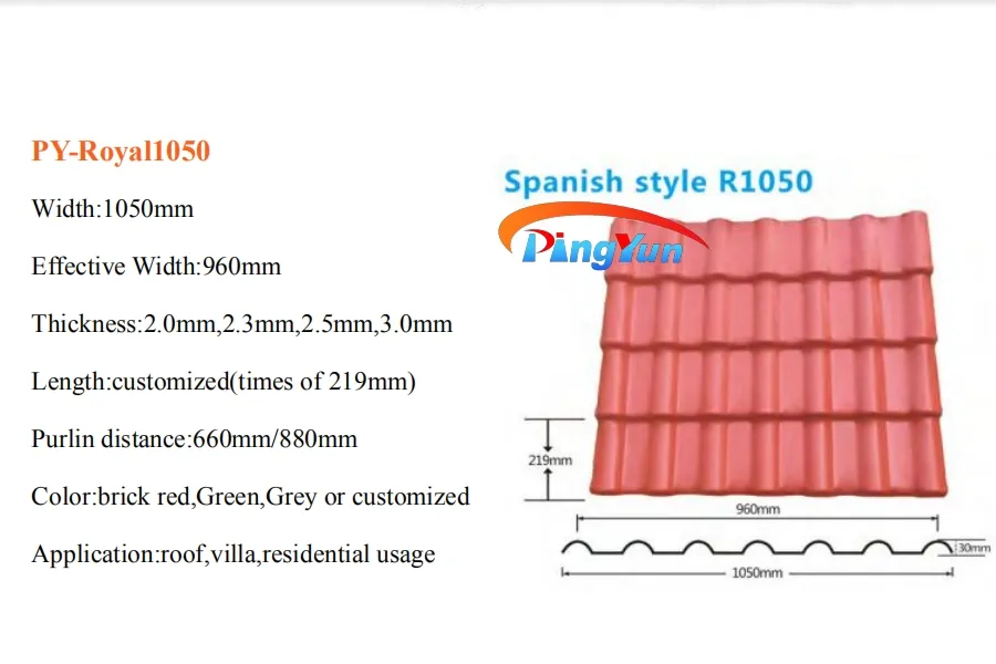 Load Resistance Cheap Color Plastic ASA PVC Composite Insulated Roof Tile
