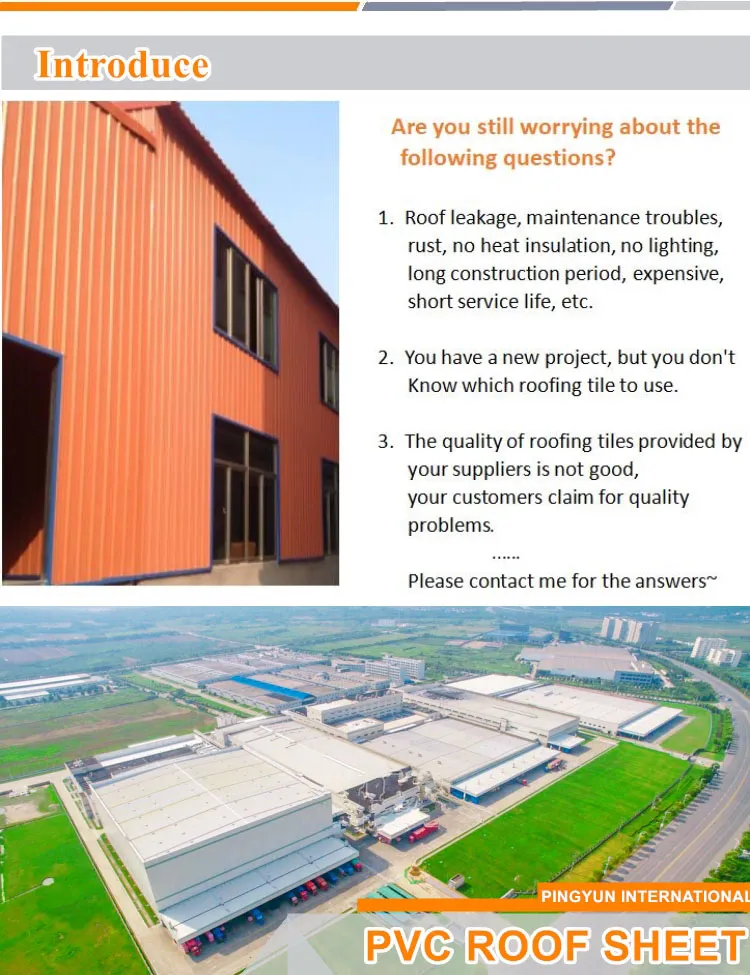 Long Service Life UPVC Plastic Wall Board for Factory