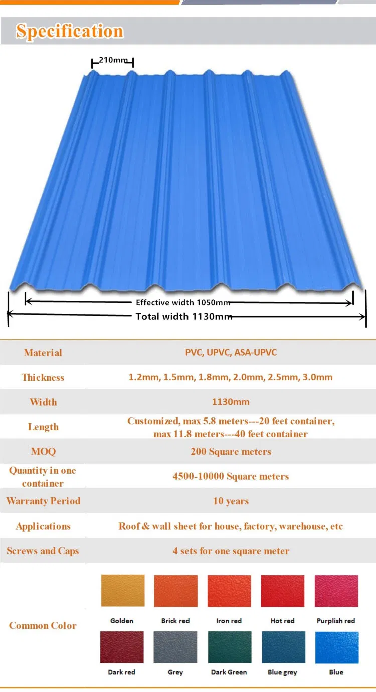 Long Service Life UPVC Plastic Wall Board for Factory