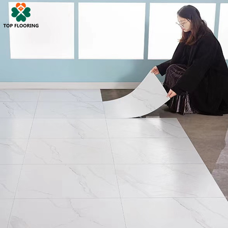 Lvt Floor Wall Tile PVC Adhesive Tiles Vinyl Floor Tile Luxury Vinyl Flooring Tile Bathroom Marble Flooring