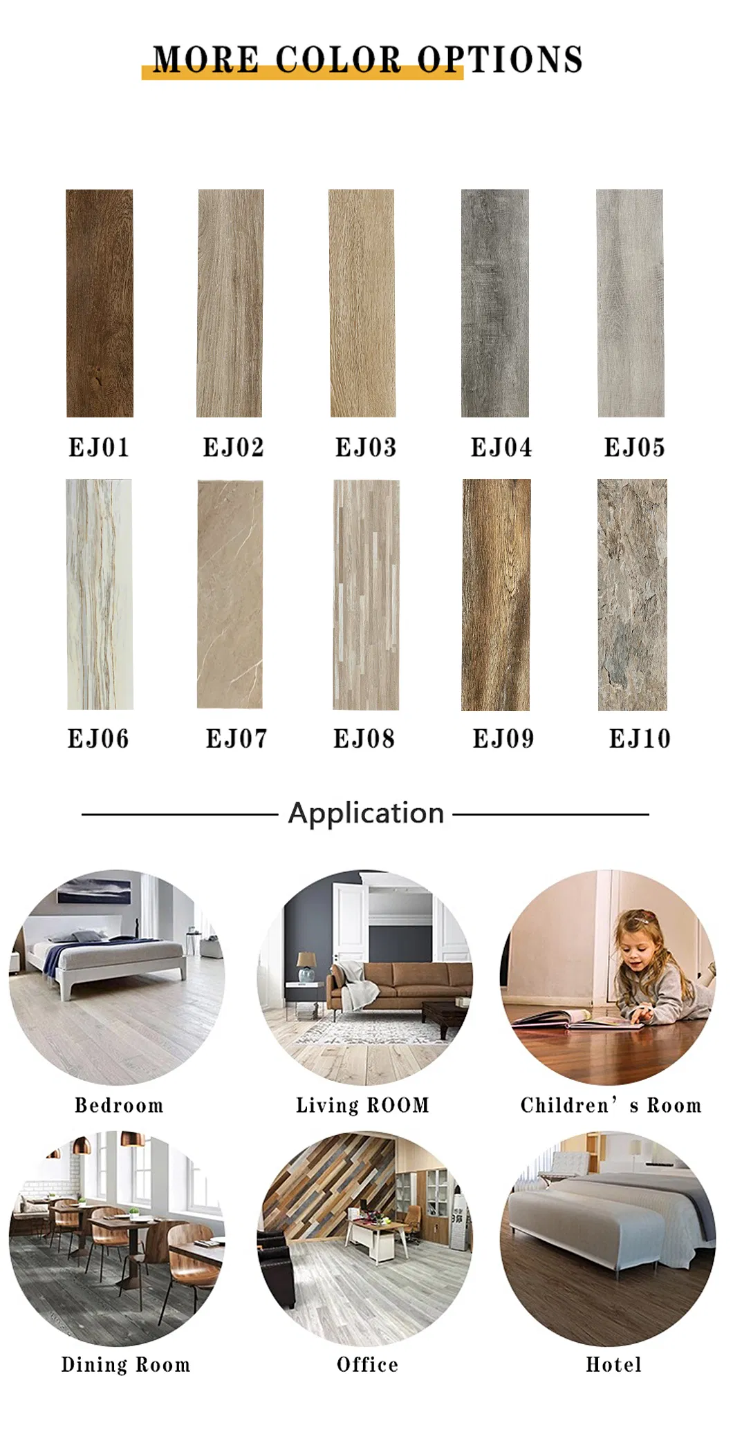 Lvt Vinyl Wood Floor with Indoor Antiskid and Sound Insulation