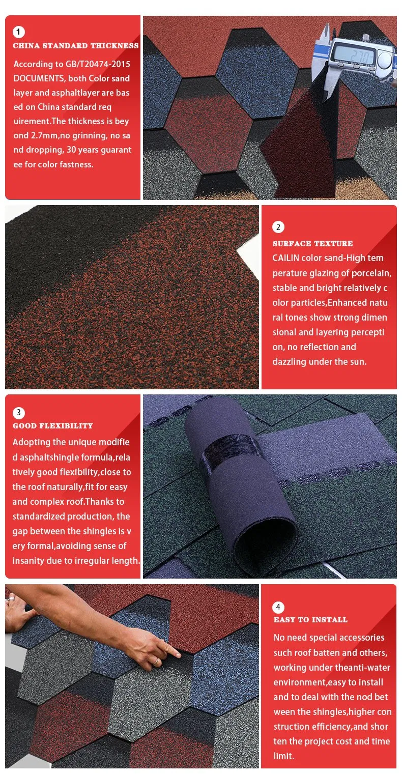 Malaysia Roofing Material Asphalt Roof Shingles for House Renovation
