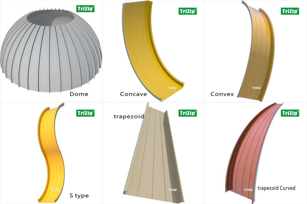 Metal Trizip Aluminum Alloy Standing Seam Roofing, Facade, Cladding System Gw023