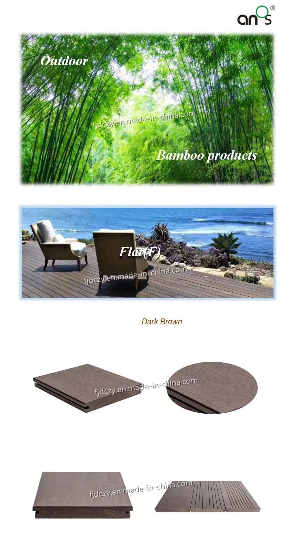 Mothproof (Flat) Floor Tiles Flooring Decking of Bamboo Product