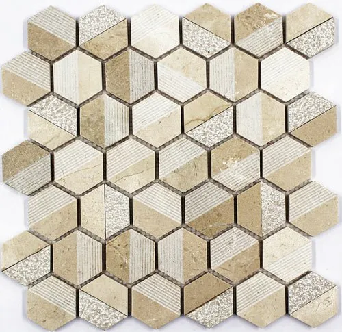 Natural Stone Bianco Carrara Marble Mosaic / Marble Mosaic Tile for Paving Stone/Garden Yard/Wall
