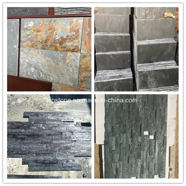 Natural Stone Black/Green/Blue/Yellow/Rusty/White Slate for Roofing/Roof//Flooring/Floor/Wall Cladding/Paving Tile Culture Stone Slate