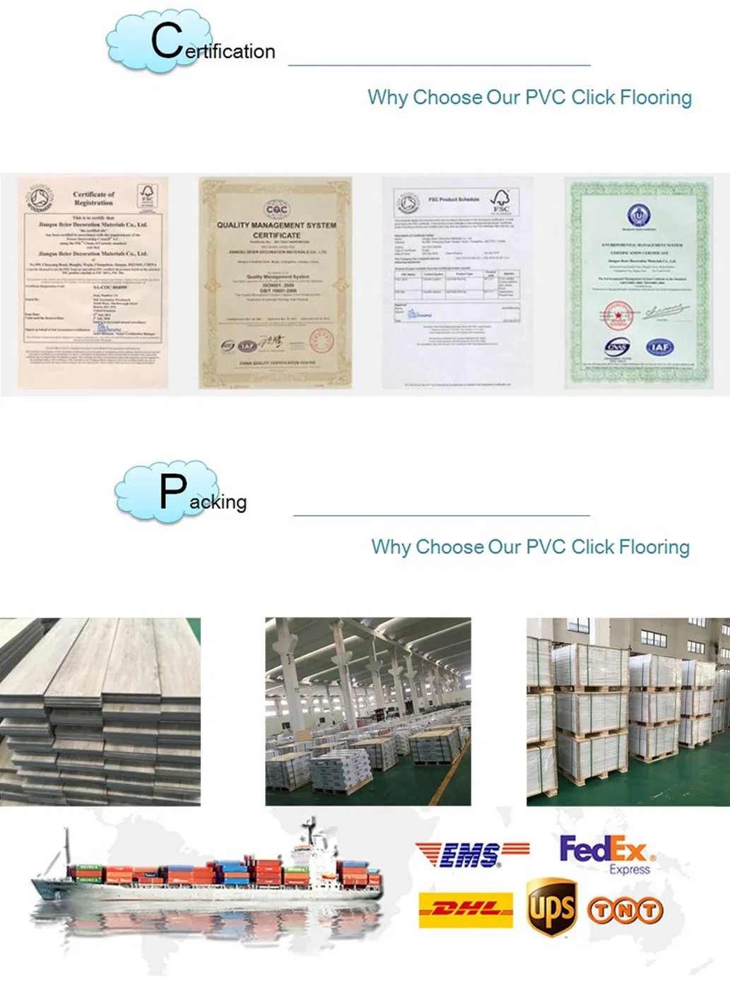 New Standard Wood Grain Click PVC Flooring