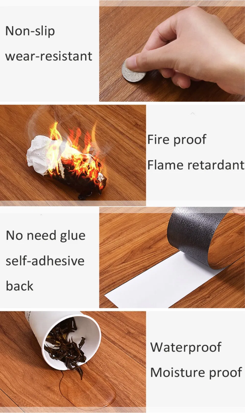 Newly Ceramic Design Fashionable Self Adhesive PVC Floor Tile PVC Vinyl Flooring