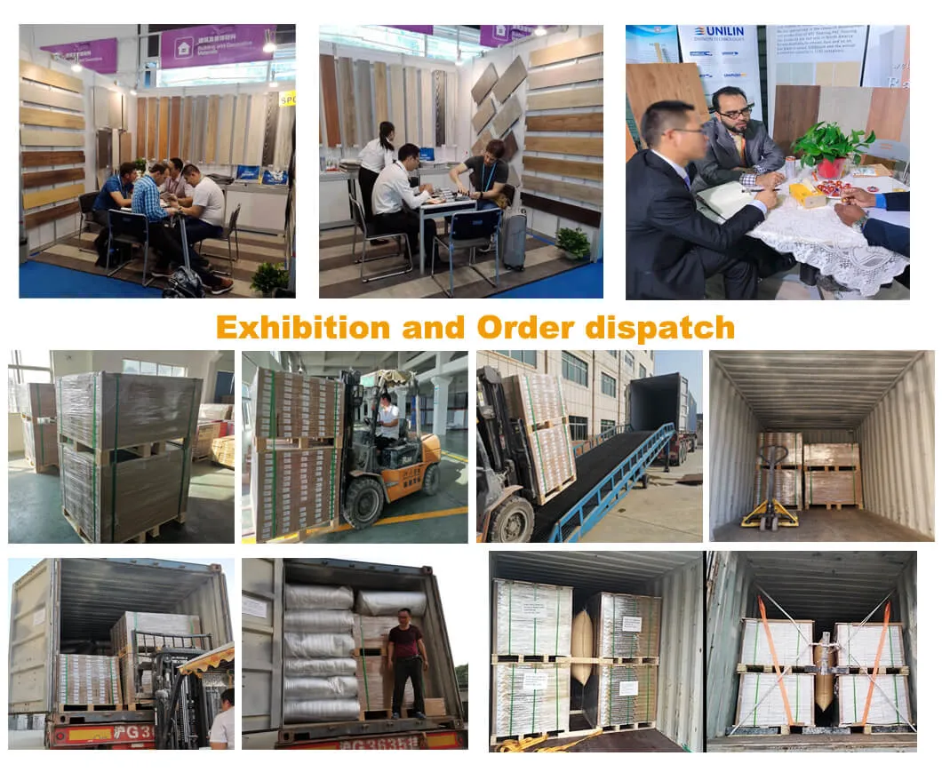 Non-Slip Spc PVC Interlocking Vinyl Floor Tile Engineered Wood Plastic Composite Floor 4mm