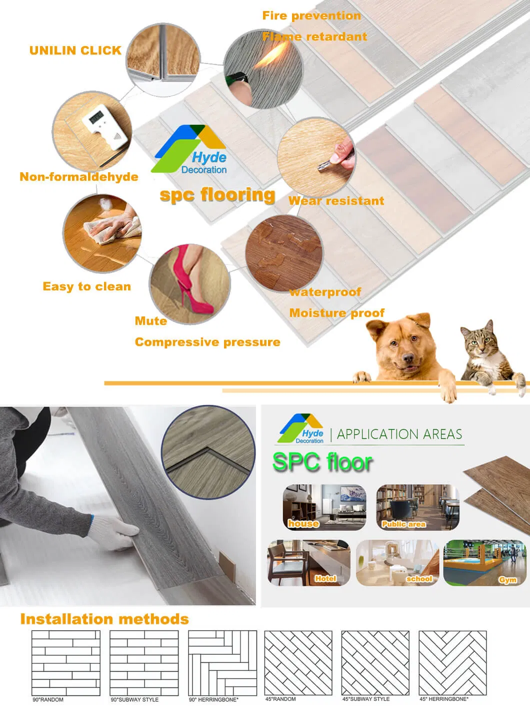 Pisos Laminado PARA Interiores Luxury Rigid Core Spc Flooring Click Vinyl Plank