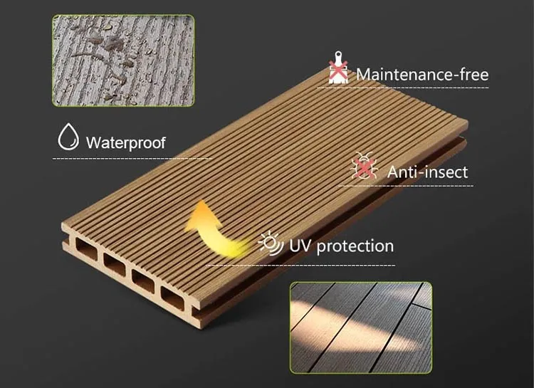 Plastic Roof Deck Waterproof Composite Wood Flooring Board Decking