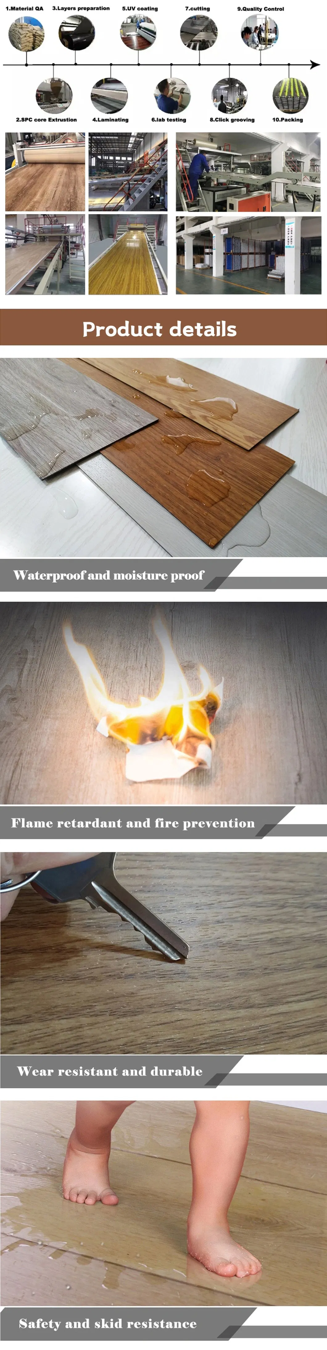 Popular Plank Wood Commercial Spc Vinyl Click Flooring