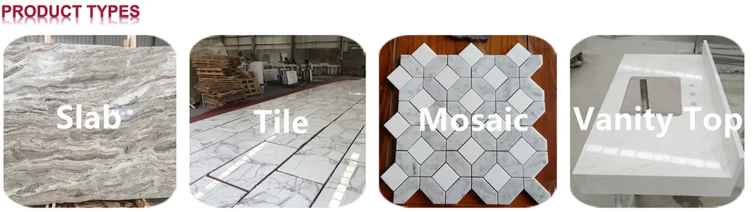 Pretty Flower Pattern Design Carrara White Marble Water-Jet Mosaic Panels Wall Floor Tiles