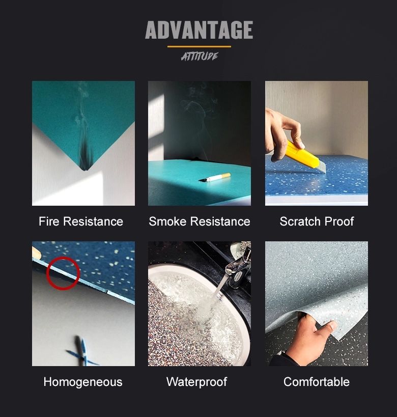 PVC Homogeneous Flooring for Airport/Bus/Train/Marine