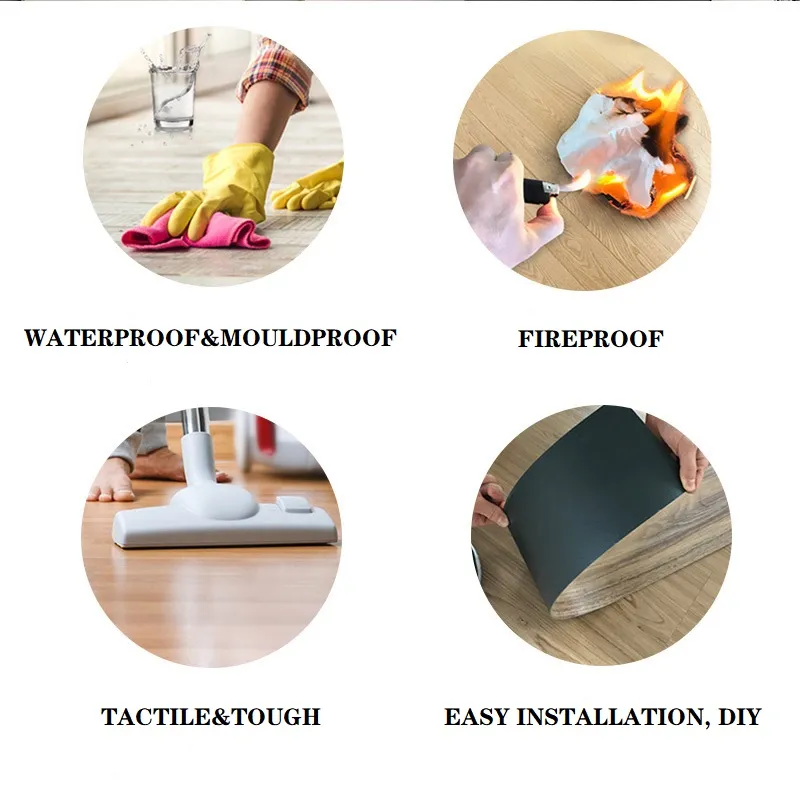 PVC Vinyl Flooring Tile Adhesive Sticker Flooring