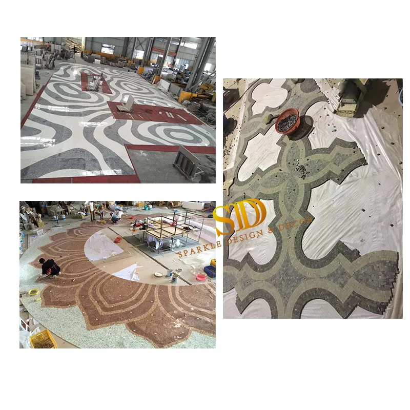 Rectangle Handmade Flora Marble Mosaic Wall Art Marble Mosaic Floor Carpet Mosaic Medallion for Home Decoration